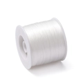 Close-up of 0.8mm clear elastic TPU thread wound on a white spool for DIY jewelry making - Approx. 0.8mm Thickness / 400m Length / White