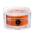 Filo elastico arancione da 0,8 mm in custodia trasparente quadrata con uscita filo - Confezione in Scatola (AC3891) / Arancione