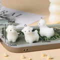 Detail of 29.5mm white alpaca resin flocking charm with measurements for DIY jewelry - White Alpaca