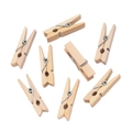 Set of eight natural wood clothespins with silver springs for DIY crafts and photos - Natural Wood (2.5cm)