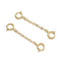 Catene di estensione S925 in argento sterling dorato con doppio fermo per gioielli - Catena Di Estensione Con Doppia Chiusura A Molla In Argento Sterling 925 - 3 Cm Colore Oro / (06*3 Cm) 1 Pezzo
