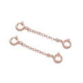 Rose gold 925 sterling silver extender chain with dual spring ring clasps and S925 stamp - 3cm / Rose Gold
