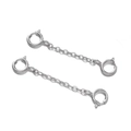 925 sterling silver extender chain with dual spring ring clasps for DIY jewelry making - 3cm / Platinum
