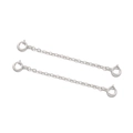 Catene di estensione in argento S925 con doppi fermagli a molla per gioielli fai-da-te - 5cm / Argento Semplice