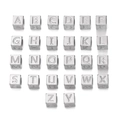 7mm silver stainless steel alphabet cube beads for DIY necklace and bracelet jewelry making - Letter A / 1 Piece / Steel