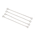 Set di 4 catenine di estensione in argento 925 con chiusura a molla per gioielli fai da te - 8cm / Argento Semplice