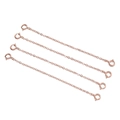 Quattro catene di estensione in argento 925 oro rosa con chiusure a molla su bianco - 8cm / Oro rosa