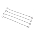Set di quattro catene di estensione in argento 925 con chiusura a molla per gioielli DIY - 8cm / Platino