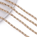 Detailed view of polished gold bamboo-shaped spacer beads for DIY bracelet making - 1 Strand (Approx. 50 Pcs) / KC Gold