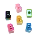Colorful UV-plated acrylic letter B beads set for DIY jewelry and bracelet making - Random Colors (5 Pcs/Pack) / Letter B