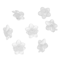 Dettaglio macro di perline di mughetto in acrilico satinato bianco per gioielli fai da te - 50 Pezzi/Confezione (9*9,5 mm/Diametro foro 1,2 mm) circa 6,5 g / Bianco