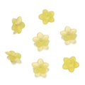 Dettaglio macro di perline a forma di mughetto in acrilico giallo opaco per gioielli DIY - 50 Pezzi/Confezione (9*9,5 mm/Diametro foro 1,2 mm) circa 6,5 g / Giallo
