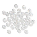 Macro detail of transparent AB color acrylic beads for DIY jewelry and phone charms - White