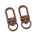 Detailed view of chocolate brown swivel lobster clasps for DIY bag accessories - 10 Pieces/Pack Approx 26.5g / Brown
