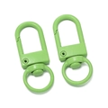 Macro view of light green painted 32mm alloy swivel snap hooks for DIY keychain making - 10 Pieces/Pack Approx 26.5g / Green