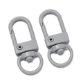 Close-up of 32mm matte grey alloy swivel lobster clasps for DIY keychain and bag accessories - 10 Pieces/Pack Approx 26.5g / Gray