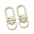 32mm creamy white painted alloy swivel lobster clasp for DIY keychain and bag accessories - 10 Pieces/Pack Approx 26.5g / Beige