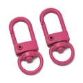 Macro view of rose pink lacquer finish 32mm alloy swivel snap hooks for accessories - 10 Pieces/Pack Approx 26.5g / Rose Red