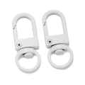 Macro detail of white painted 32mm alloy swivel snap hooks for keychains and DIY crafts - 10 Pieces/Pack Approx 26.5g / White