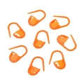 Set of eight orange plastic stitch markers for knitting and crochet projects - Small / Orange