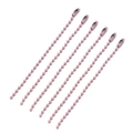 Detailed view of pink metal ball chain keychains with connector clasps on white background - 9.5CM / Pink