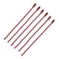 Detailed view of red metal bead chains with secure cylindrical connectors for DIY crafts - 9.5CM / Red