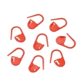 Set of 8 red plastic stitch markers for crochet and knitting in teardrop shape - Small / Red