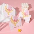 Biglietti d'auguri Happiness con illustrazioni di farfalle rosa e rose - Farfalla della Luna / 9.8x13.6
