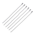 Seven white coated metal ball bead chains with silver connectors for DIY keychains - 11.5CM / White