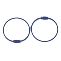 Deep blue coated stainless steel wire keychains with secure screw lock connectors - Dark Blue