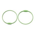 Set of 2 green stainless steel wire keychains with durable screw locking mechanism - Green