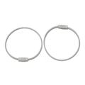 Durable silver-gray steel wire keyrings with screw lock fastener for organization - Gray