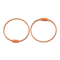 Vibrant orange coated steel wire keychain rings with secure screw connectors - Orange