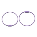 Two purple wire keychains with spiral screw locks and durable coated stainless steel finish - Purple