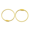 Set of two yellow coated steel wire keychains with secure metal screw connectors - Yellow