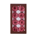 Preserved dark pink roses in a premium windowed gift box containing eight full blooms - 8 Flowers (4-5cm) / Light Pink