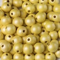 Perles en bois rondes de 16mm jaune citron pour la création de colliers et bijoux - Jaune / 16mm
