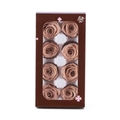 Preserved champagne roses in a rectangular window gift box for Valentine's Day - 8 Flowers (4-5cm) / Cappuccino