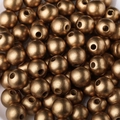 Perles en bois de 16mm de couleur bronze mat avec texture brossée pour bijoux artisanaux - Or / 16mm