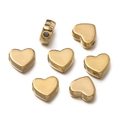 Polished heart-shaped gold spacer beads for DIY jewelry making with through-hole design - (Approx. 4.5*5mm) / Gold (5 Pieces)