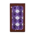 Preserved purple roses in premium brown gift box with window, set of 8 flowers - 8 Flowers (4-5cm) / Purple