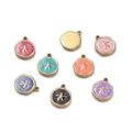 Macro view of colorful enamel starfish pendants with wavy texture and gold finish - Starfish