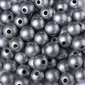 Perles en bois argentées de 16mm avec grands trous pour la création de bijoux DIY - Argent / 16mm
