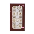Preserved flower gift box with 8 white roses in a brown window-style cardboard package - 8 Flowers (4-5cm) / White