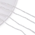 Faceted silver hematite spacer beads for DIY jewelry making with metallic shine - (1x2.5mm/Hole 1mm) 1 Strand / Bright Silver