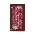 Handmade preserved rose gift box with six pink eternal flowers in window display case - 6 Flowers (5-6cm) / Light Pink
