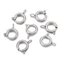 Macro view of polished silver stainless steel spring ring clasps for jewelry making - Extra Small (AC4115) / Steel
