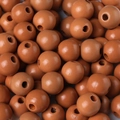 Perles rondes en bois Schima Superba de 16mm brun mat pour création de bijoux - Marron / 16mm