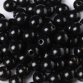 Perles en bois de lotus noir 16mm avec finition semi-mate pour création de bijoux DIY - Noir / 16mm
