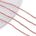 Rosegoldene Hämatit-Abstandsperlen in Quadratform für DIY-Schmuck und Armbänder - (1x2.5mm/Loch 1mm) 1 Strang / Poliertes Roségold